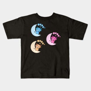 Cute Cows Dancing on Moon Sticker Pack Kids T-Shirt